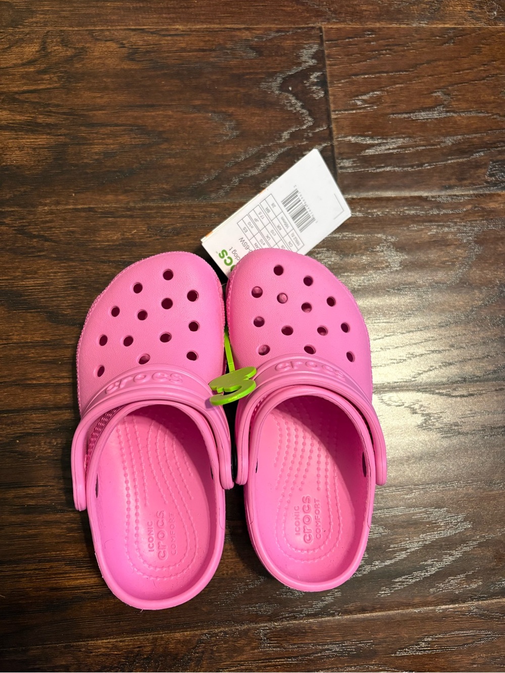 CROCS Kids' Classic Clog - Bright Pink with Lime Accent